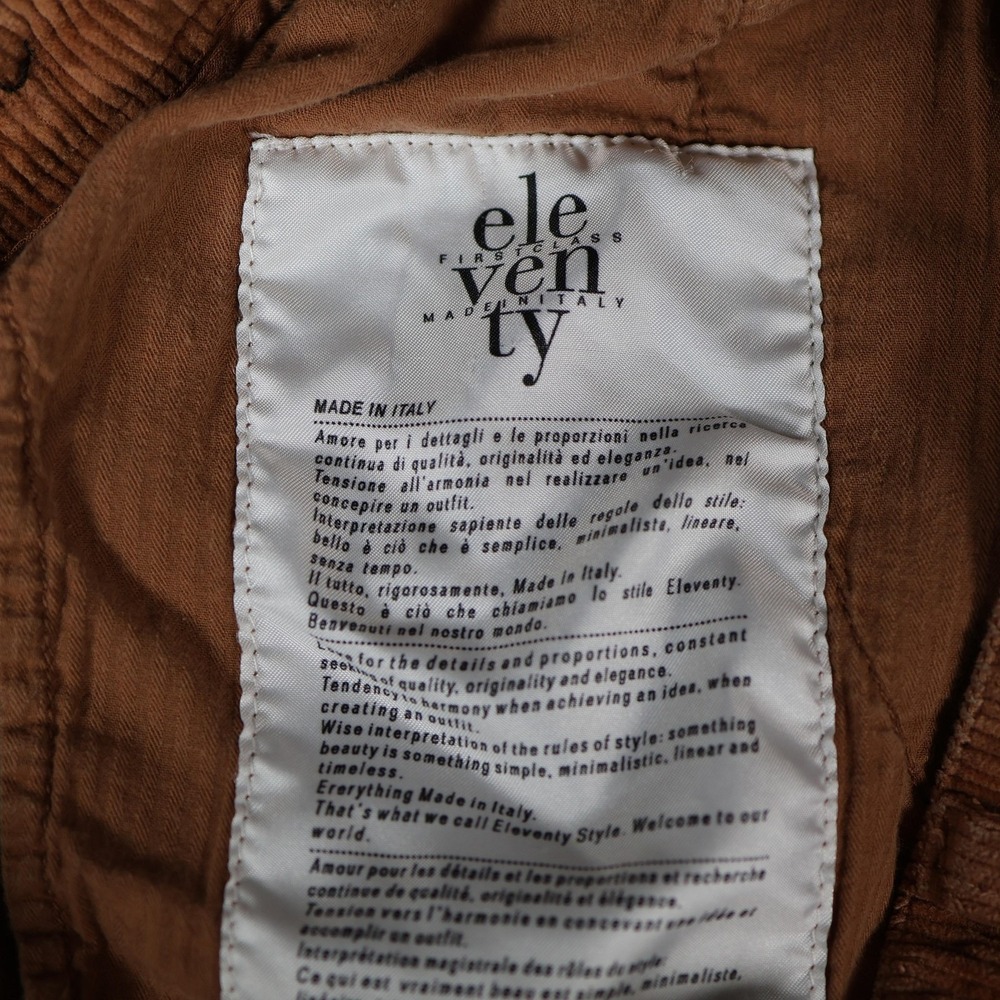 Eleventy Pants Mens 33x29 Brown Corduroy Slim Tapered Chino Made In Italy - Picture 7 of 12